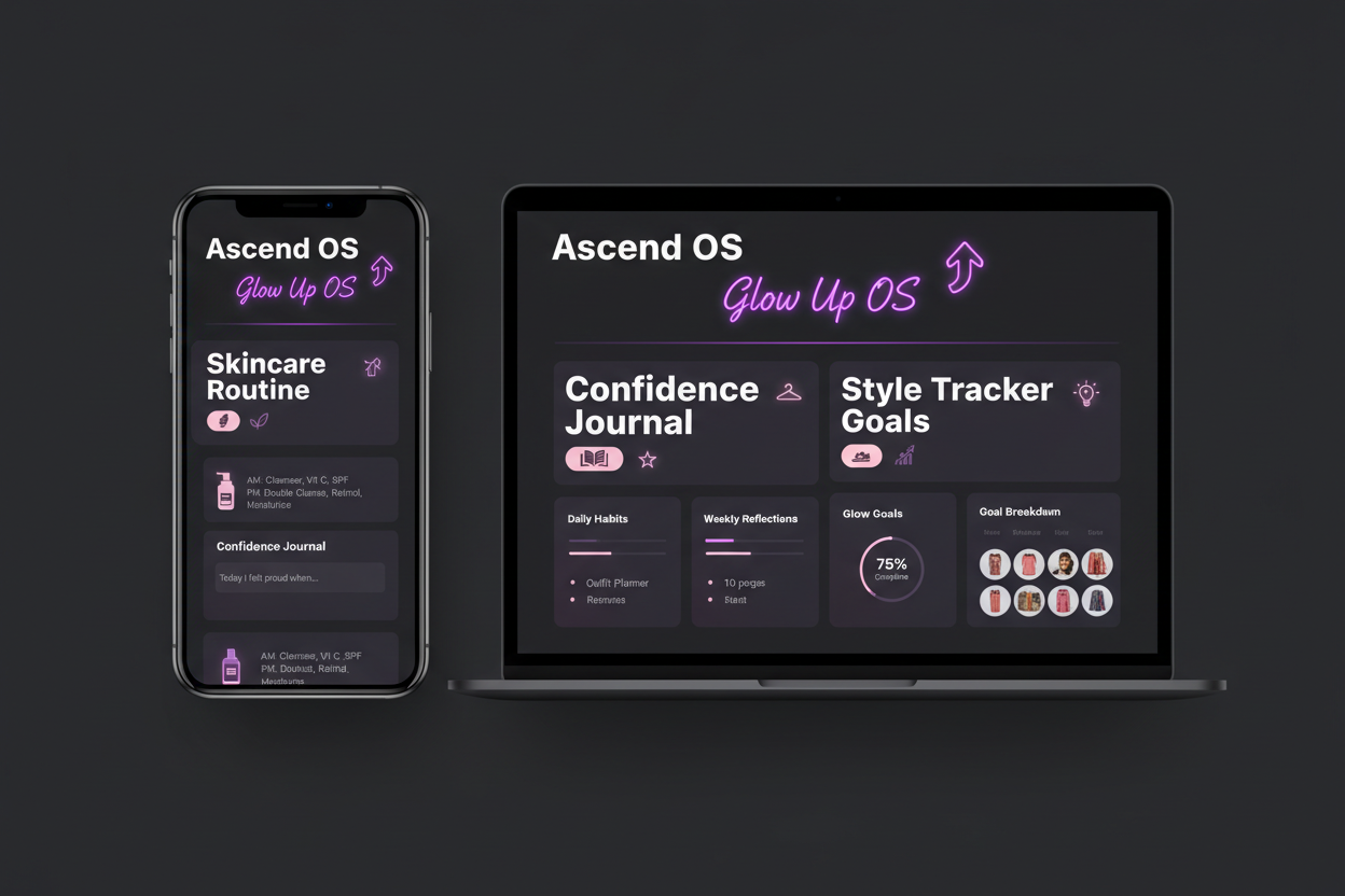 Glow Up OS Dashboard Mockup